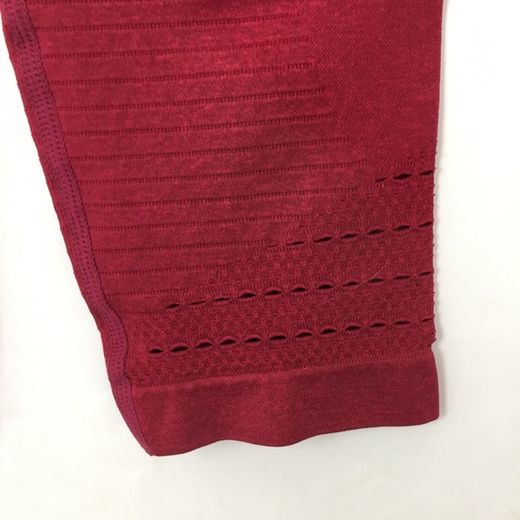 Gymshark Capri Seamless High Waist Dry Leggings Burgundy Cropped Workout Pants - Picture 5 of 13